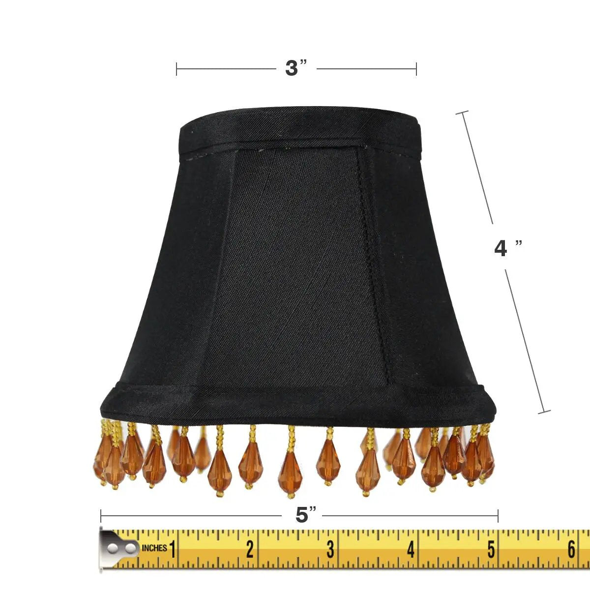 Clip On Lamp Shade | 5 By 4 Inches | Gold Lining | Set Of 6