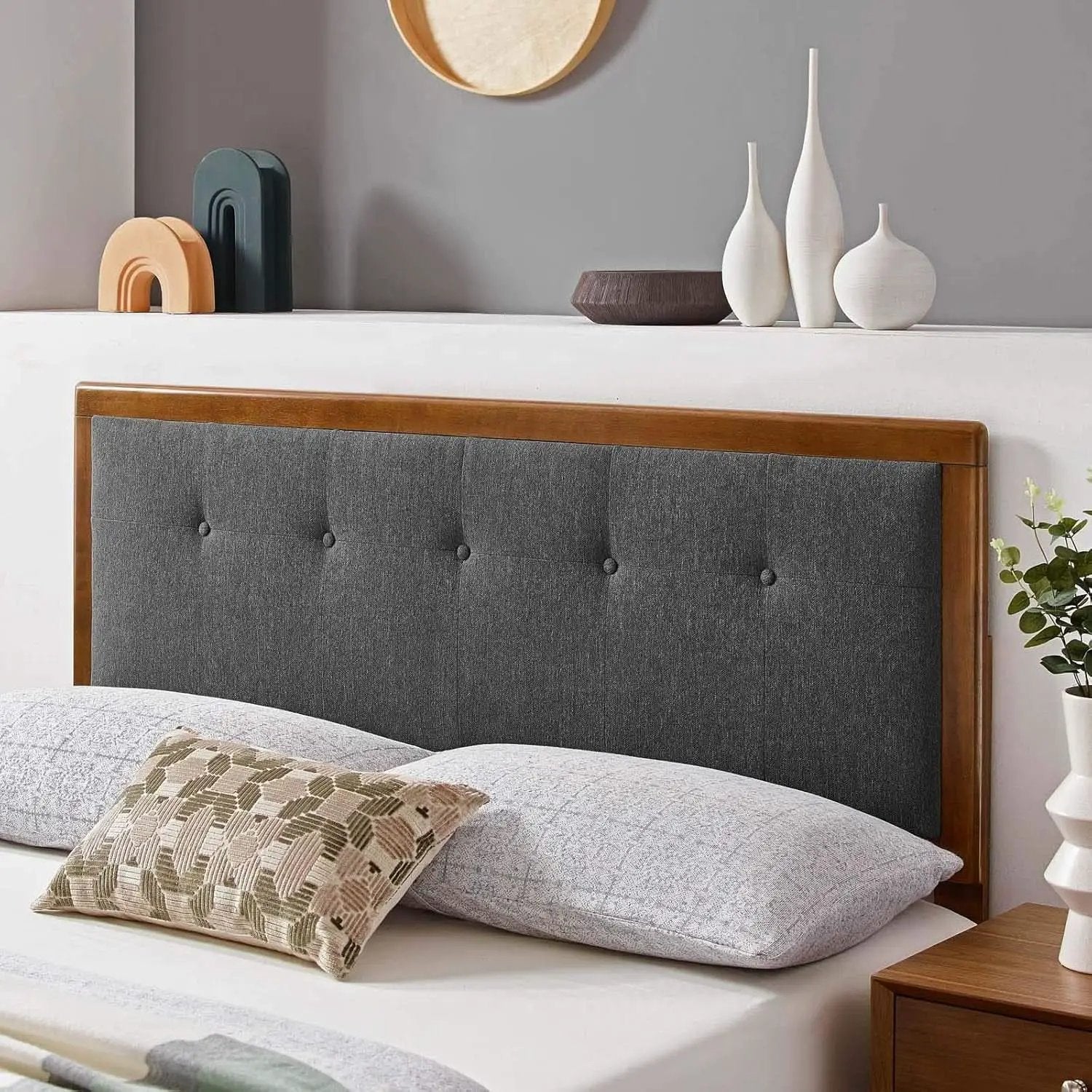 Modern Tufted Queen Headboard with Foam Padding from PriceLows™