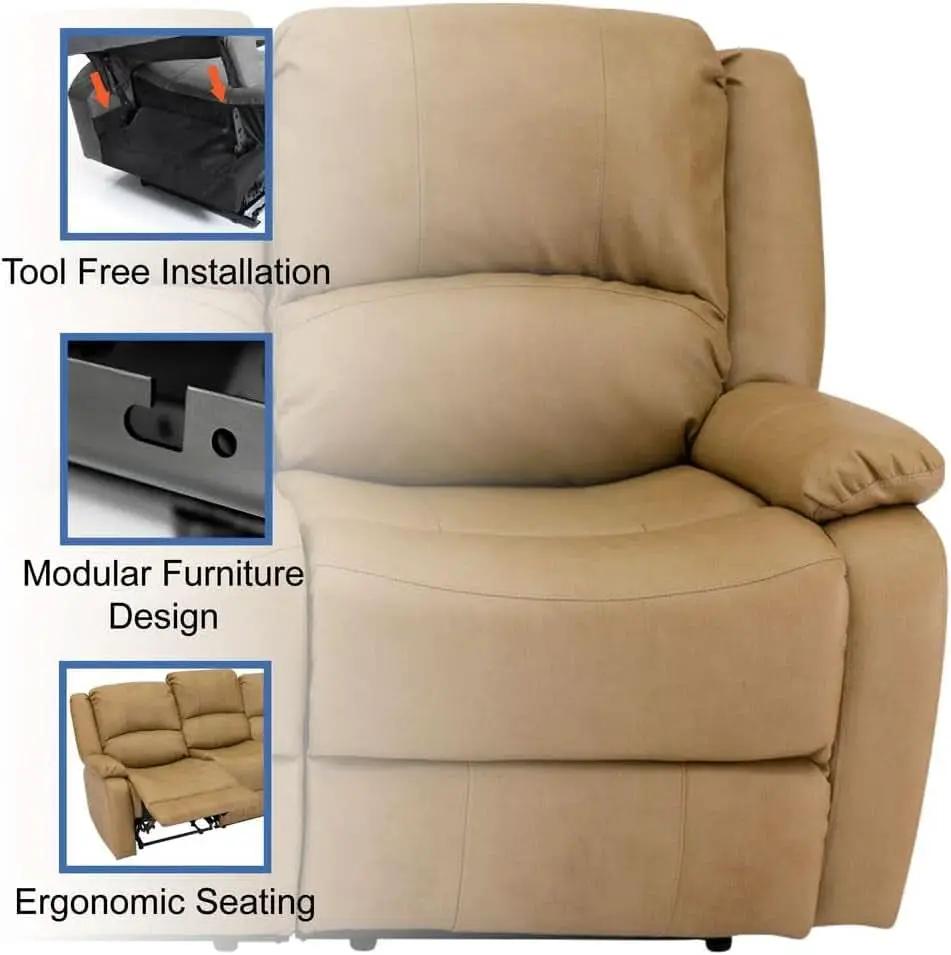 80 Inch RV Triple Recliner Sofa With Wall Hugger Console from PriceLows™