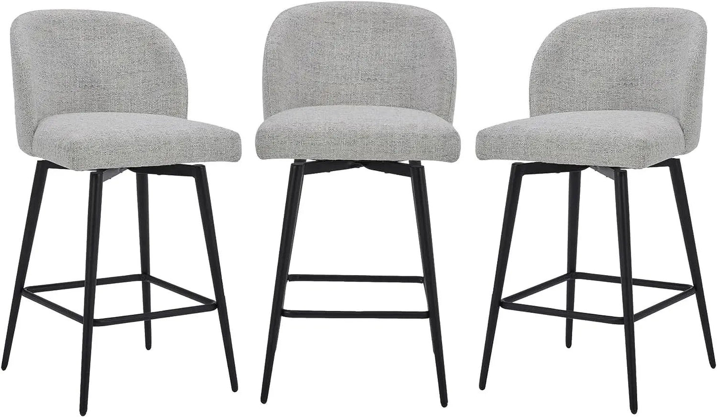Counter Height Bar Stools Set of 3 26 Inch Seats 360 Swivel from PriceLows™