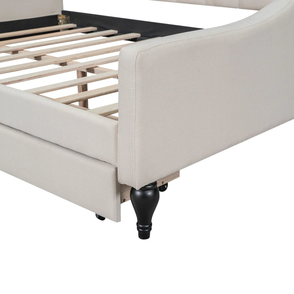 Upholstered Tufted Daybed | Full Size | Solid Wood Frame