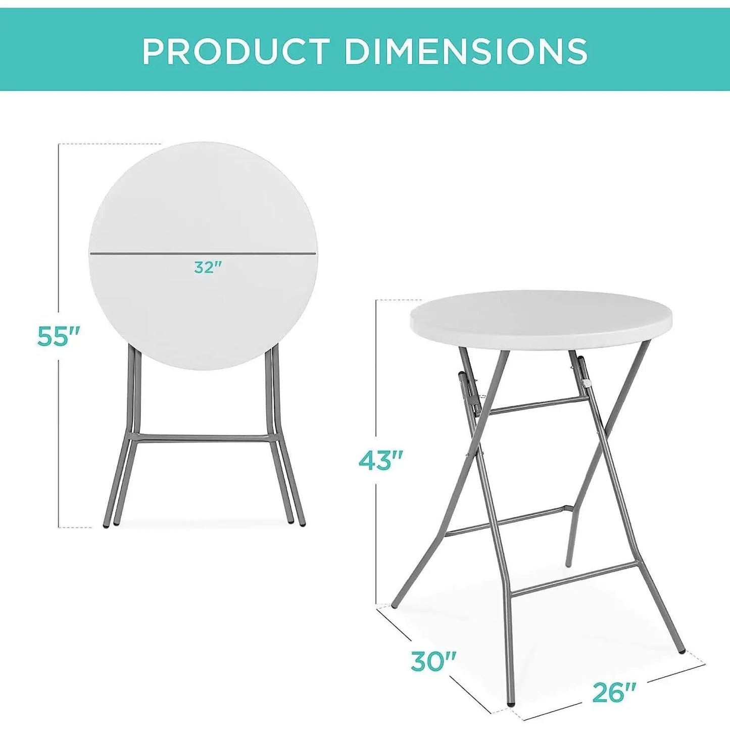 Bar Height Folding Table Indoor Outdoor Patio Table from PriceLows™