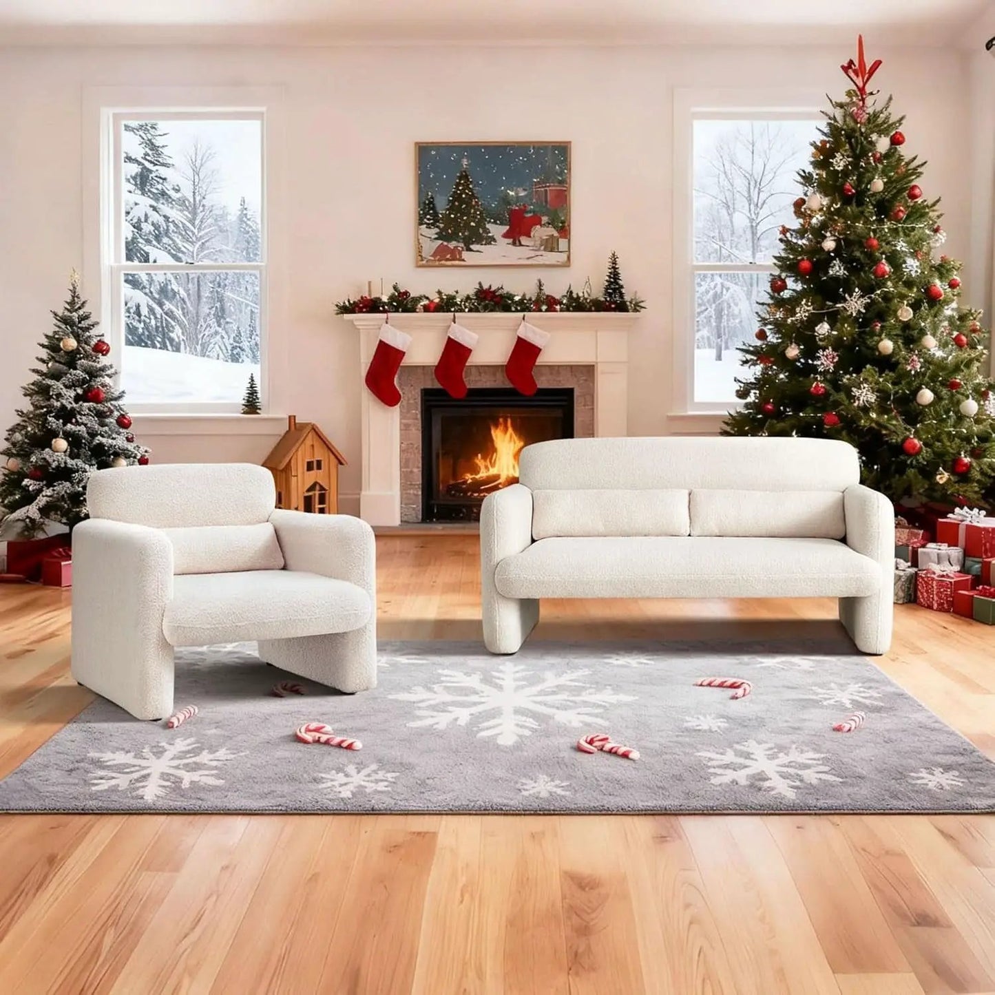 33Inch Sherpa Upholstered Accent Chair With Armrests from PriceLows™