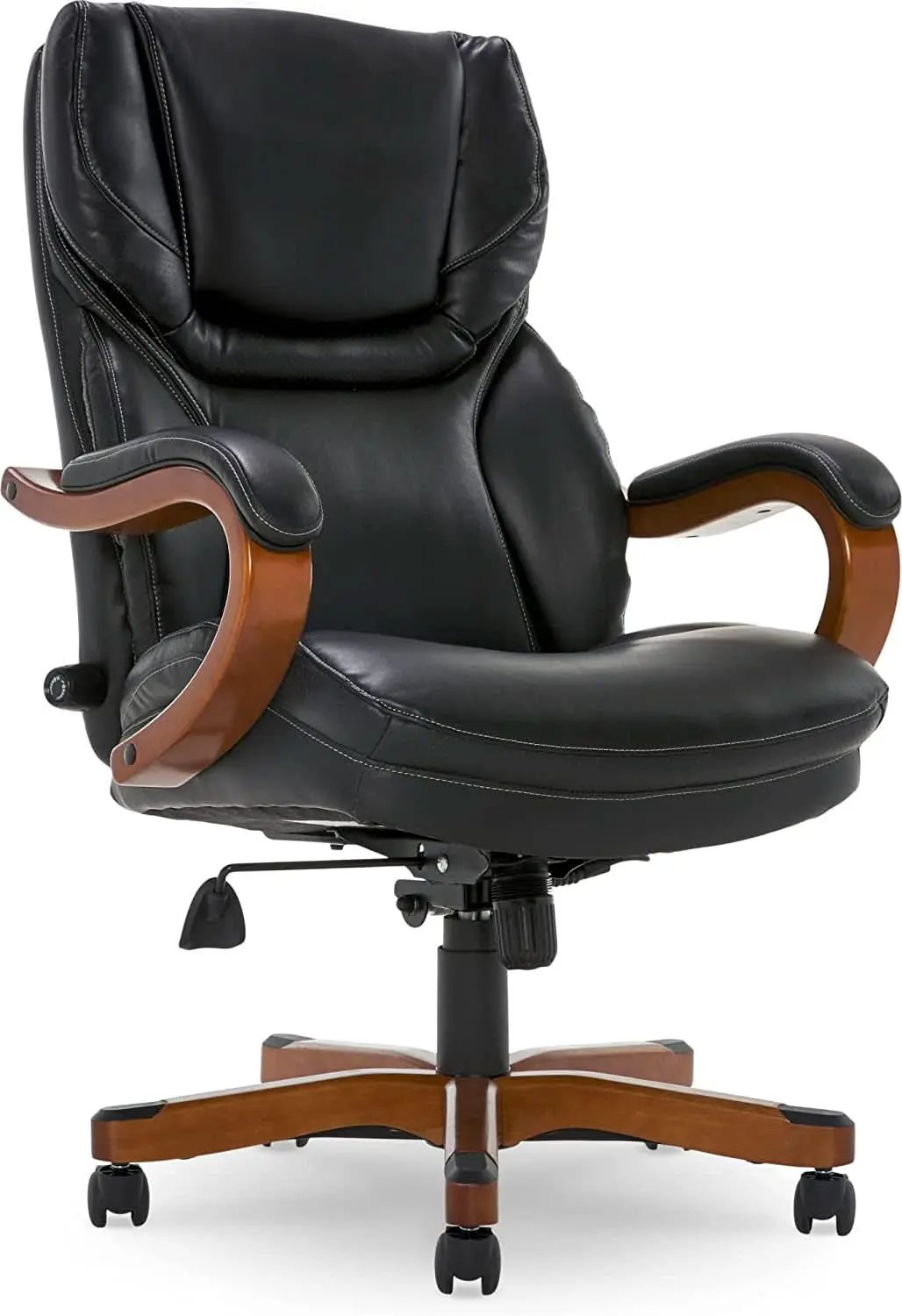 Big And Tall Executive Office Chair With Wood Accents from PriceLows™