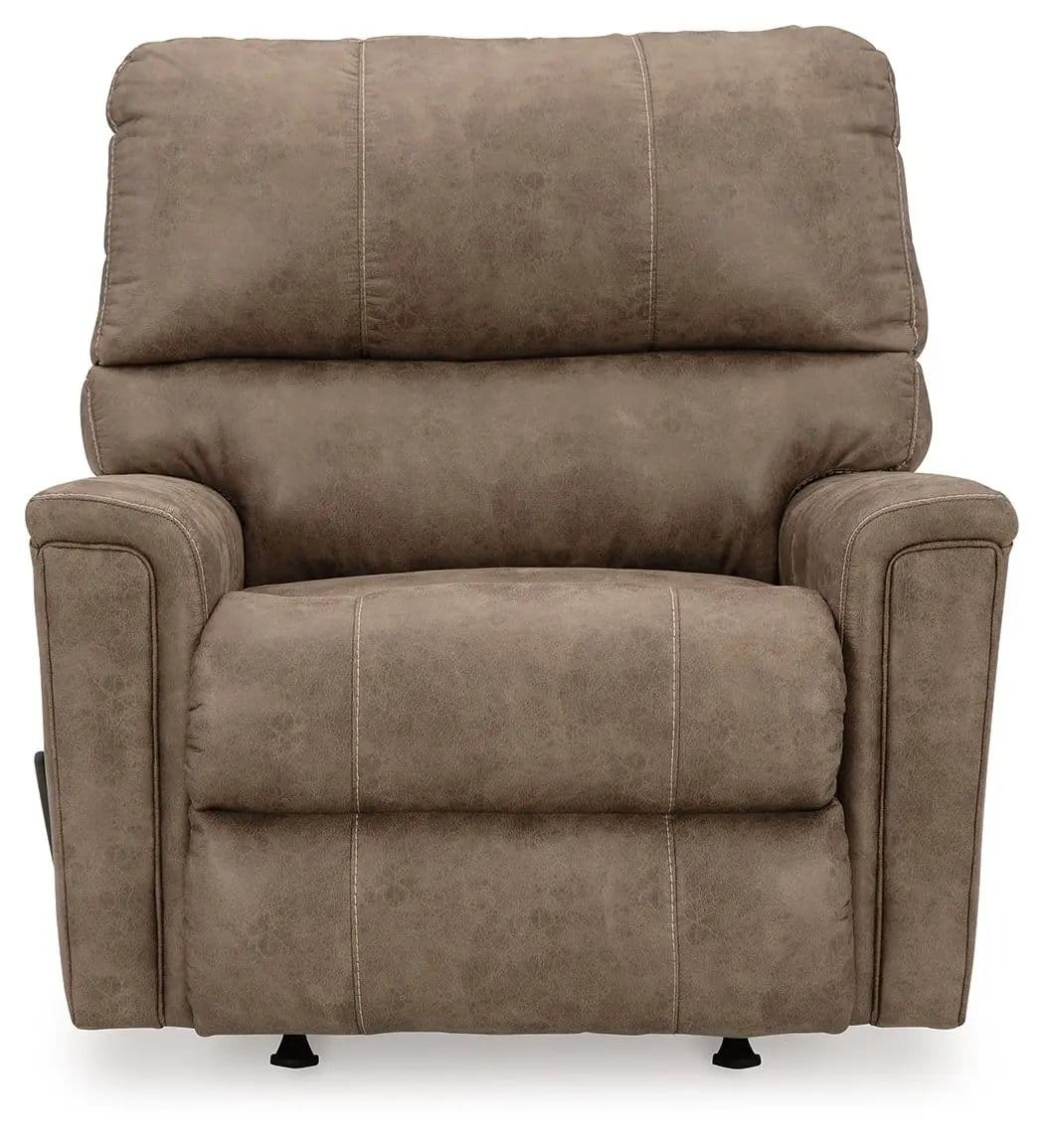 Navi Rocker Recliner Rocker Chair | 39 x 41 x 42 in | Faux Leather & Metal | Fossil