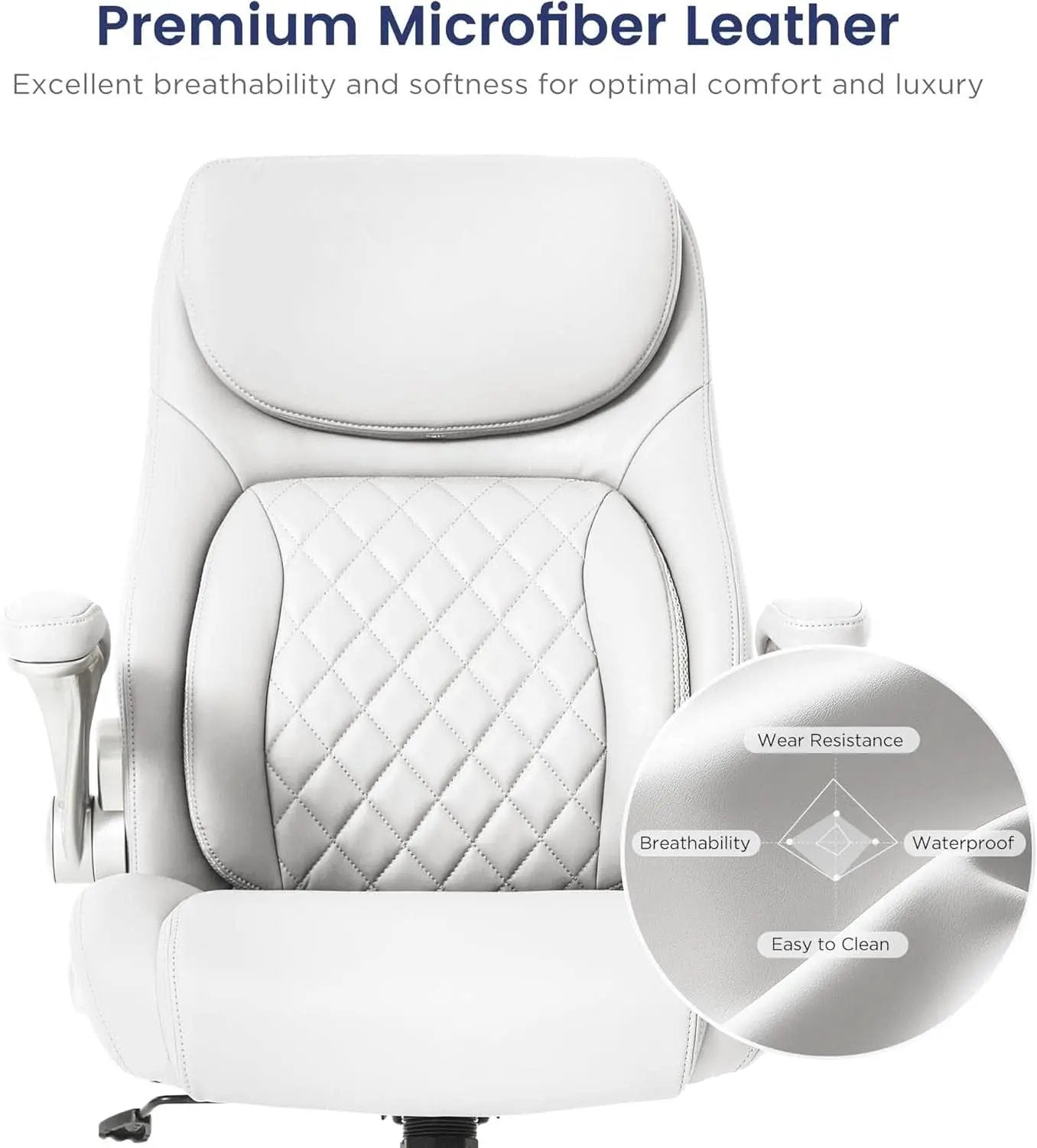 Ergonomic Office Chair With Adjustable Lumbar Support White from PriceLows™