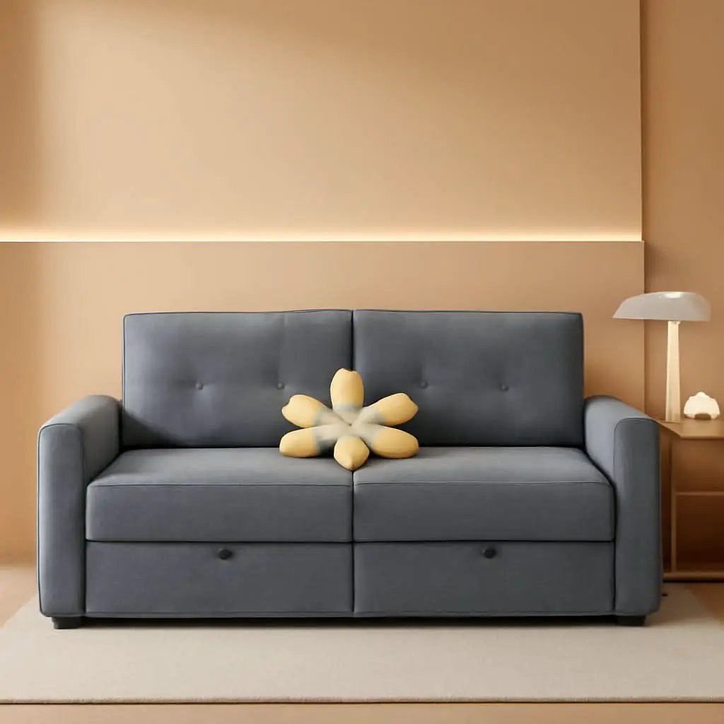 Gray Queen CorduroyTexture Transformable Sofa Bed USB from PriceLows™