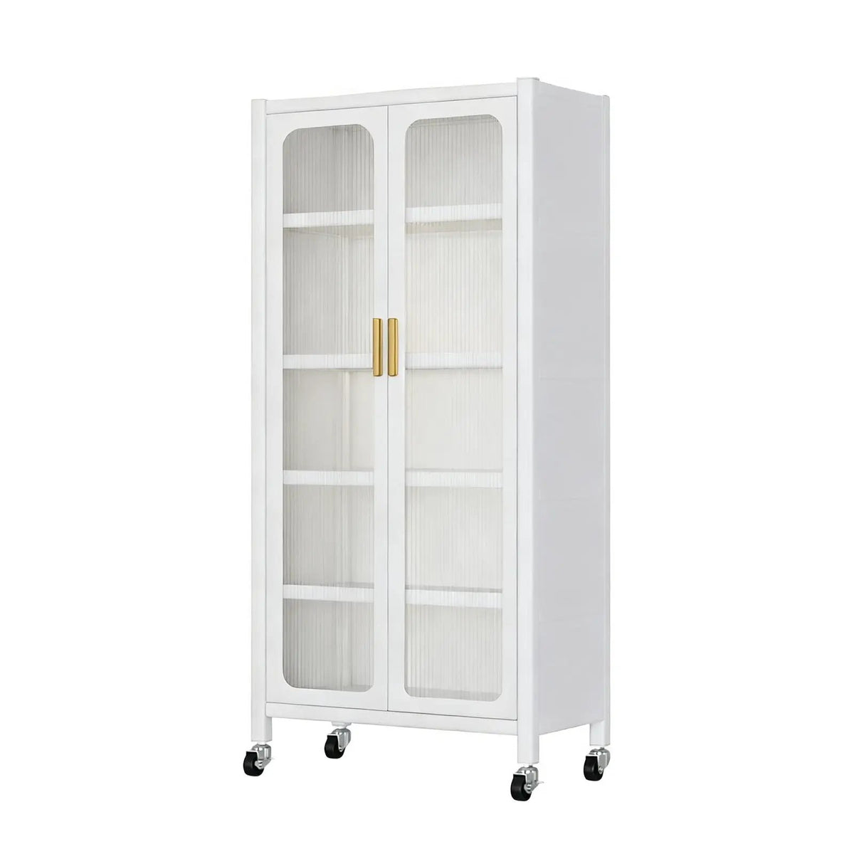 6 Tier Storage Cabinet | Transparent Magnetic Door | Adjustable Shelves | 360 Degree Wheels
