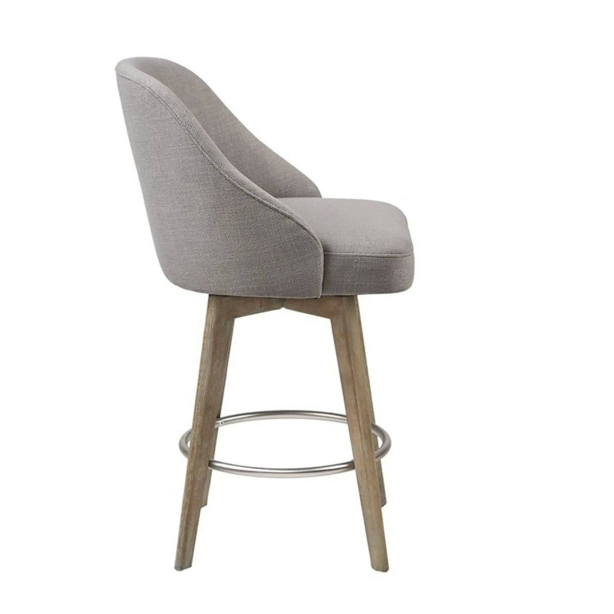 Counter Stool With Swivel Seat Counter Height (24"-27") | 2 Pieces | Solid Wood & Fabric | Home