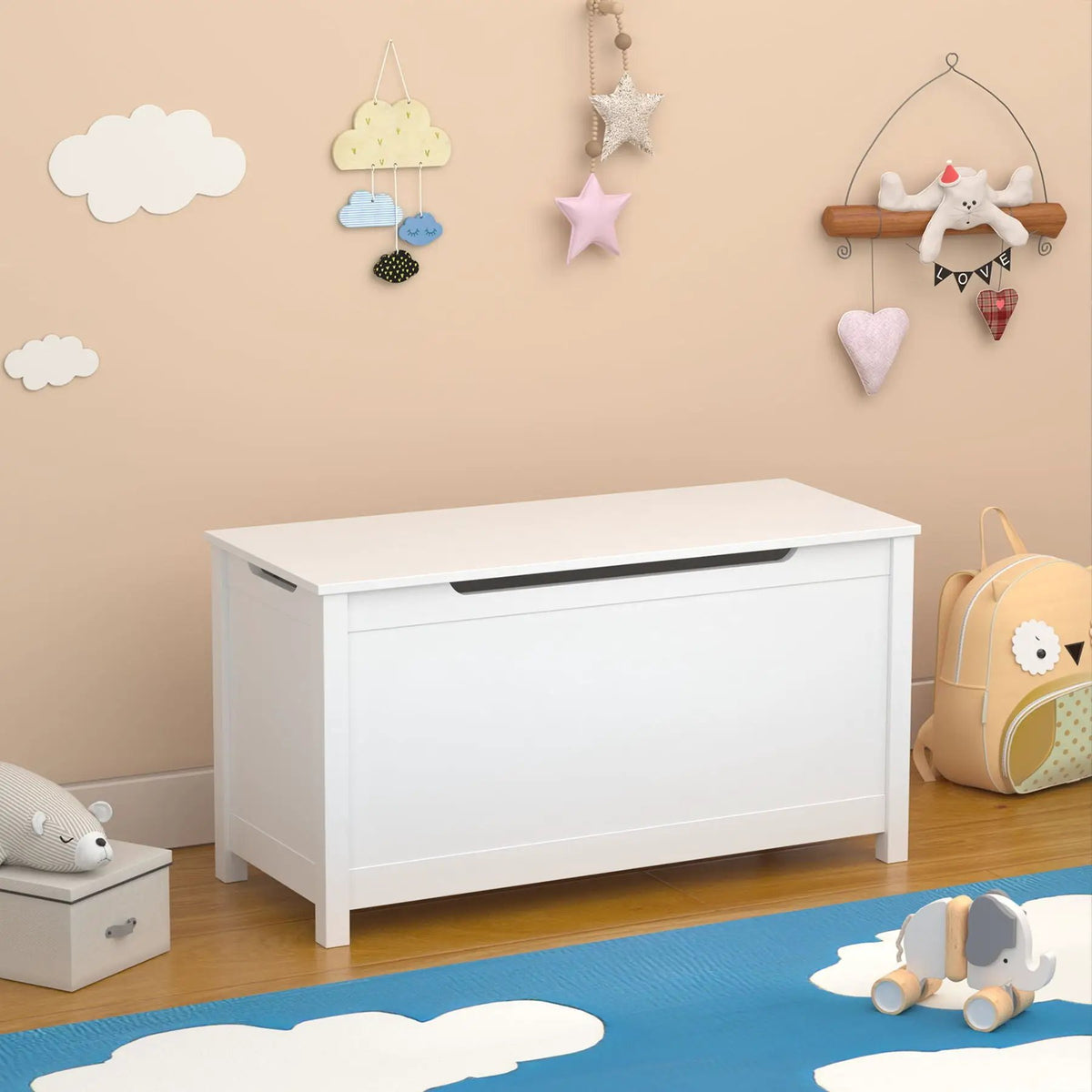 Toy Storage Box | Safety Hinged Lid | 2.7 Cubic Feet