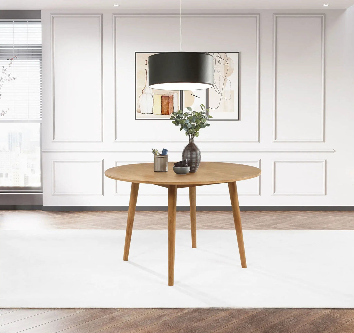 Andrews 48-inch Round Wood Dining Room Table Light Ash | 48 x 48 x 30.25 in | Rubberwood & Engineered Wood | Dining Room