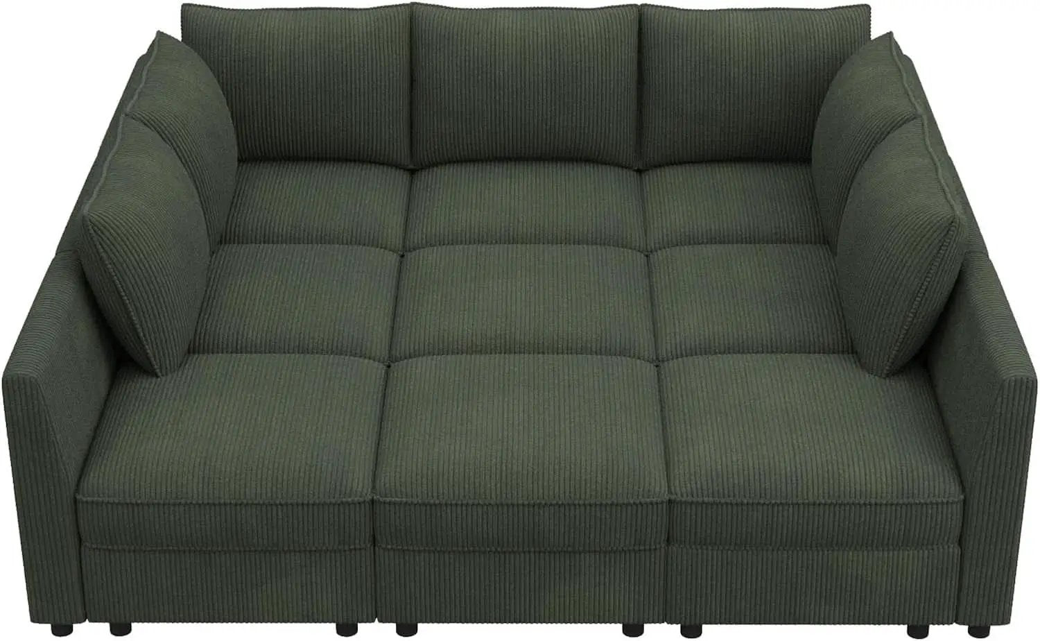 Emerald Green Modular Sleeper Sofa With Hidden Storage Compartment from PriceLows™