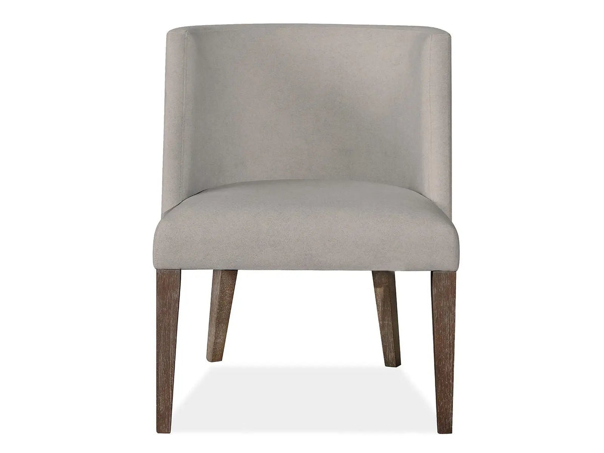Kavanaugh Host Side Chairs | Set Of 2 | Gray Upholstery | Weathered Kona Brown Finish