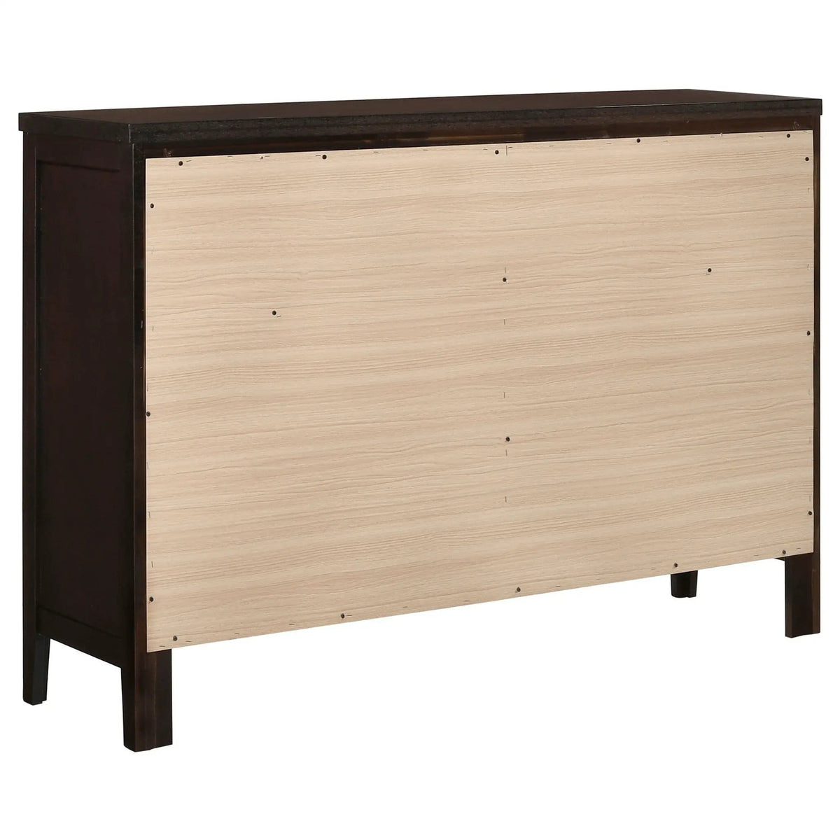 Carlton 6-drawer Dresser | 56.25 x 15.25 x 38.75 in | Rubberwood & Engineered Wood | Cappuccino