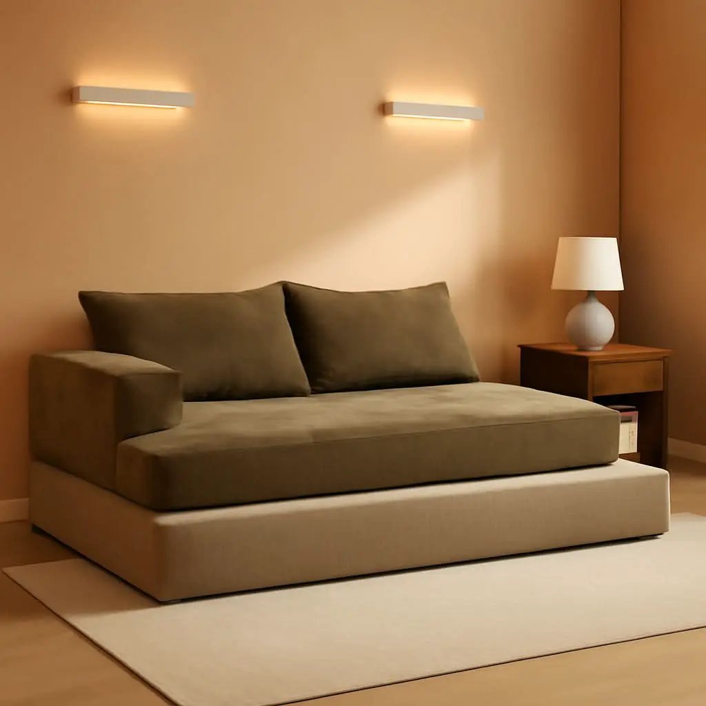 Folding Bean Bag Chair 3in1 Convertible Sofa Bed Brown from PriceLows™