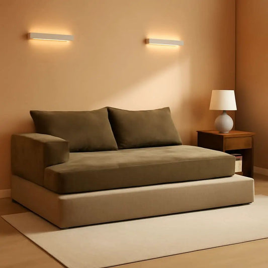 Folding Bean Bag Chair 3in1 Convertible Sofa Bed Brown from PriceLows™