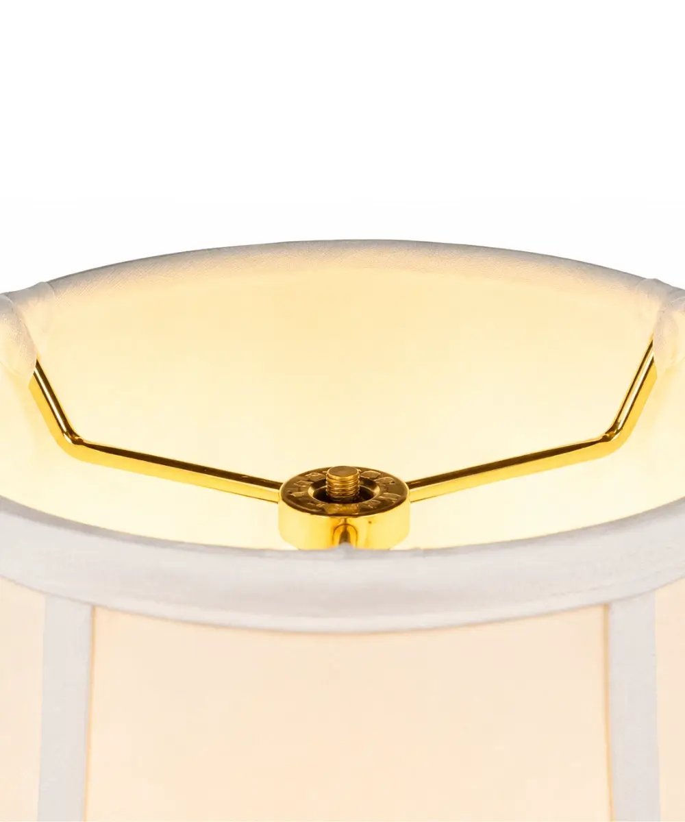 Bell Lampshade | 14W X 11H | White Shantung | Heavy Steel Frame