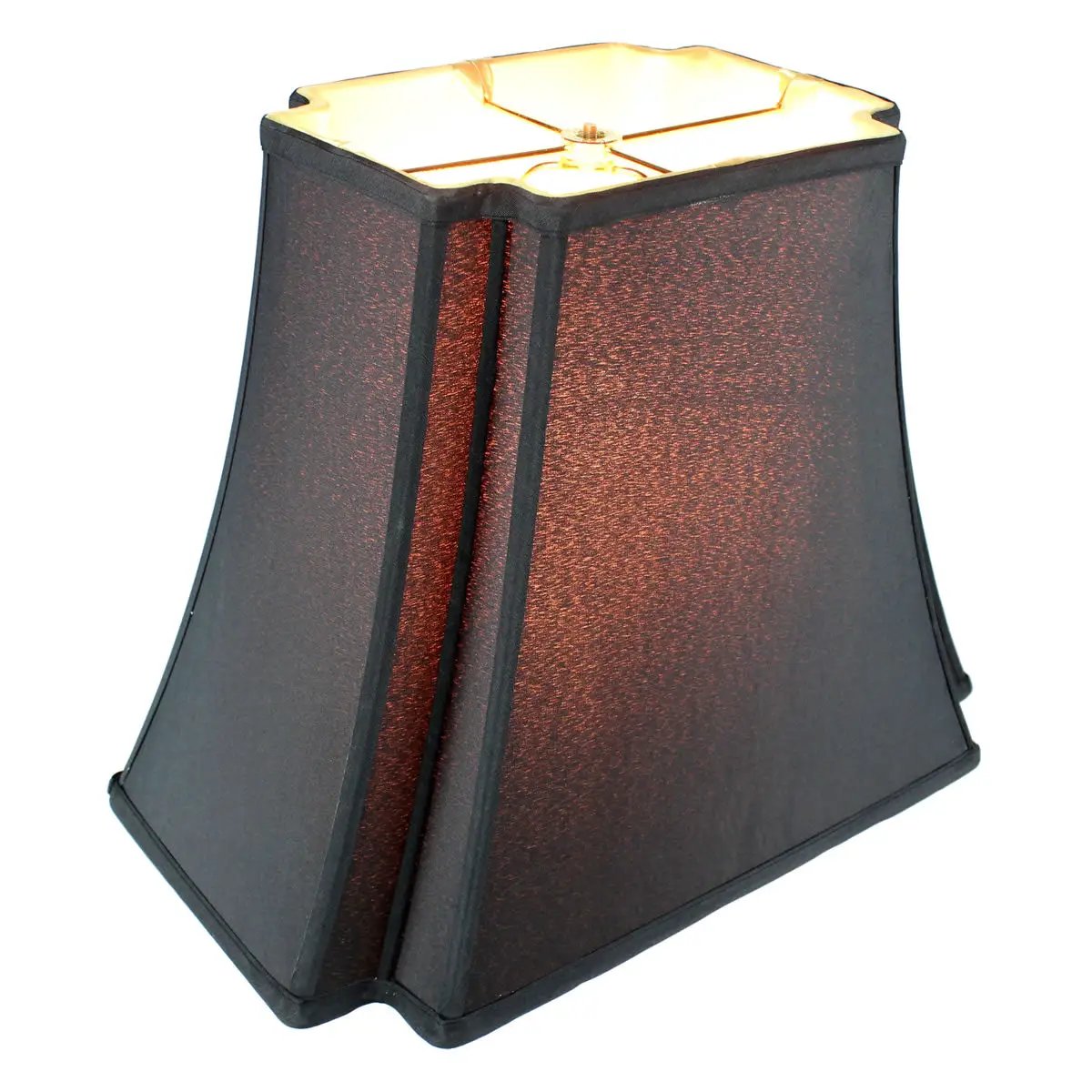Lampshade | Shantung Fabric | Black With Gold Lining | 16 By 13 Inch