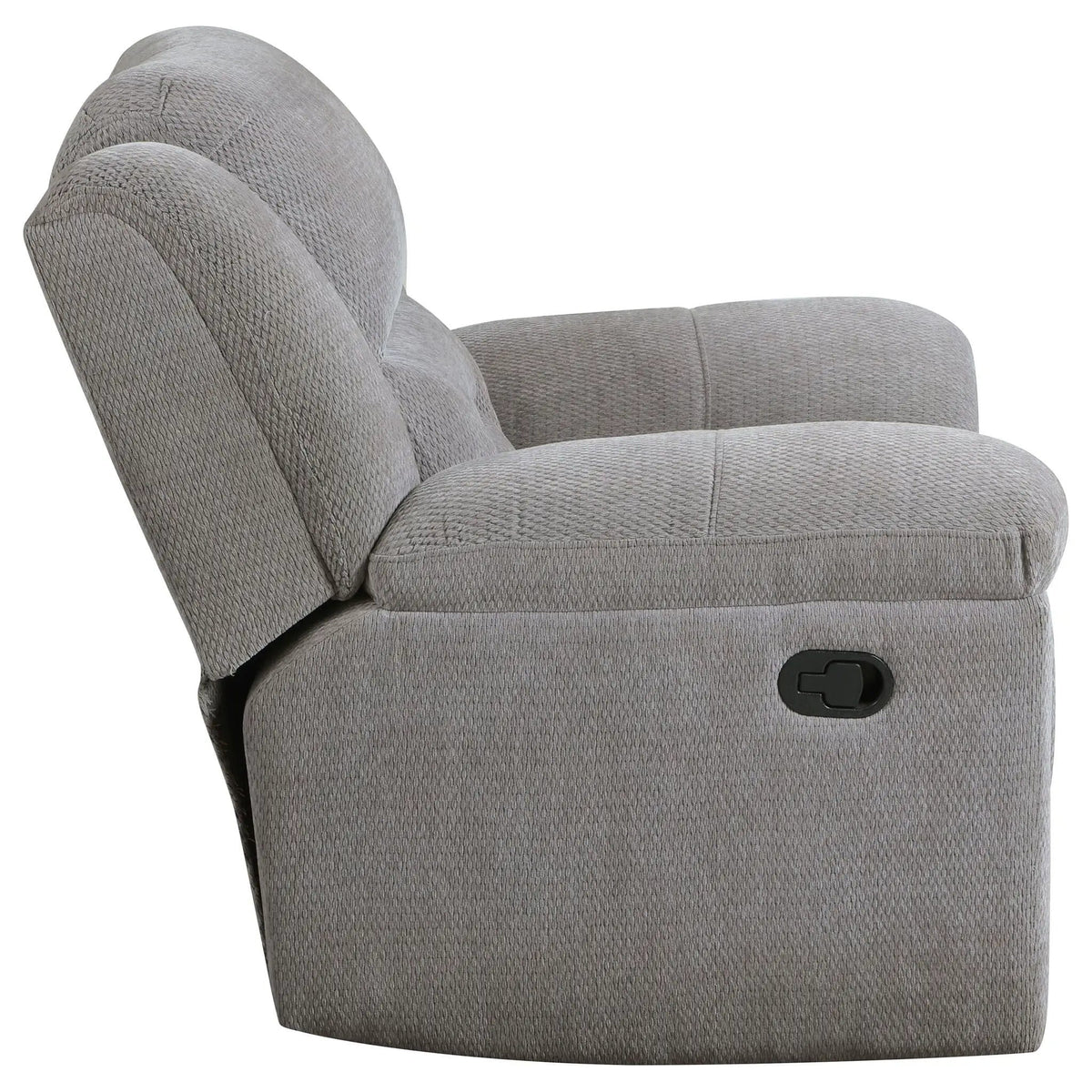 Gilson Chenille Upholstered Glider Recliner Chair | 43.75 x 40.5 x 41.75 in | Chenille & Metal | Grey