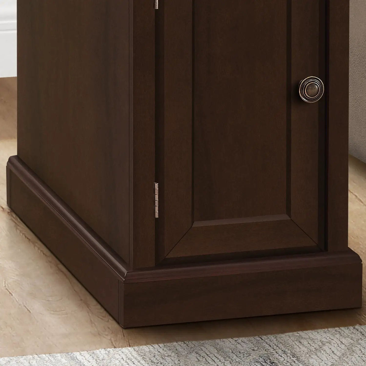 Accent End Table | Storage Drawer | Closed Cabinet | Espresso