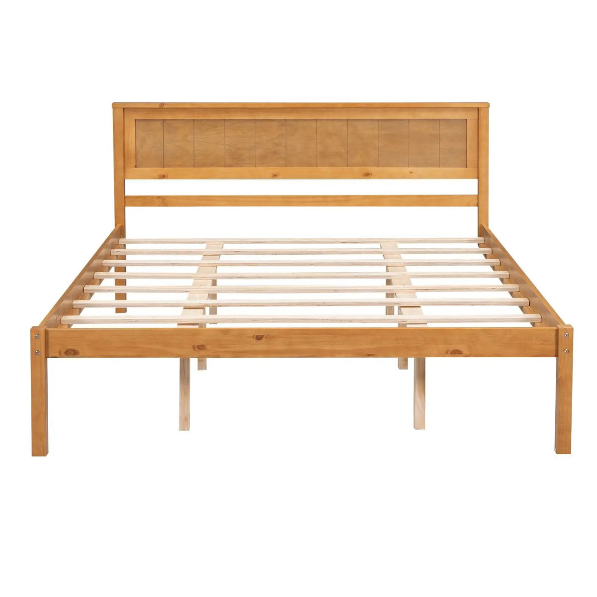 Platform Bed Frame With Headboard | Espresso Finish | Durable Pine Wood