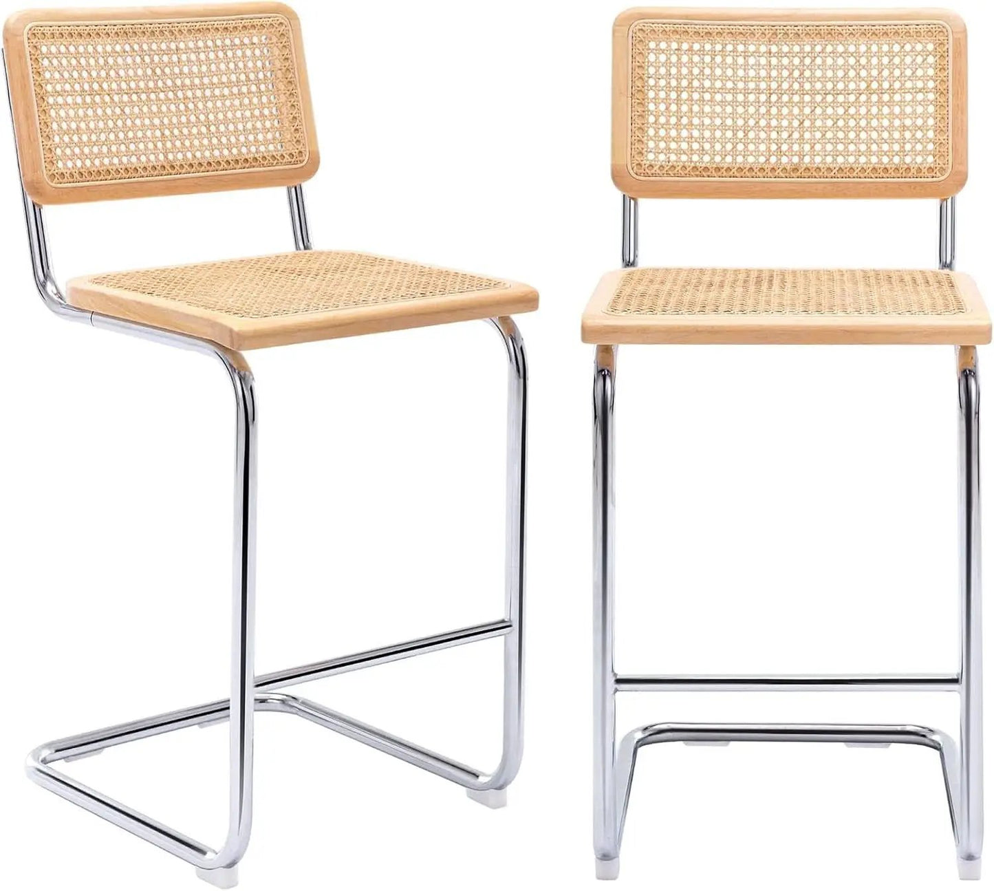 Rattan Bar Stools Set Of 4 24 Inch Yellow For Home from PriceLows™