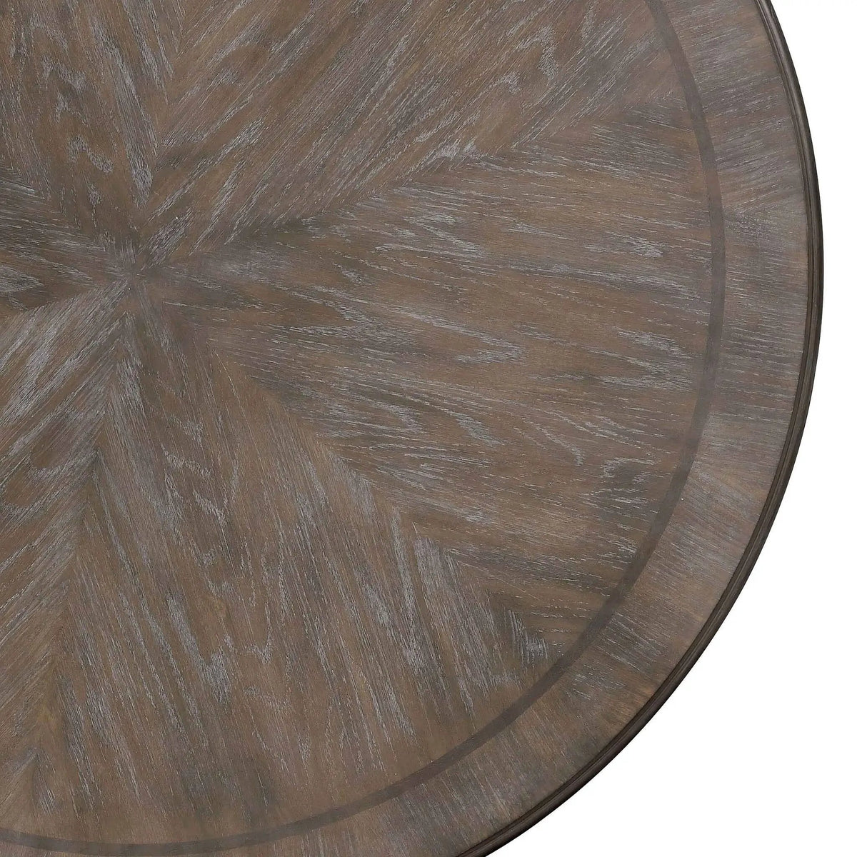 Round Dining Set | 7-Piece | Rustic Style | Pedestal Base Table With Side Chairs