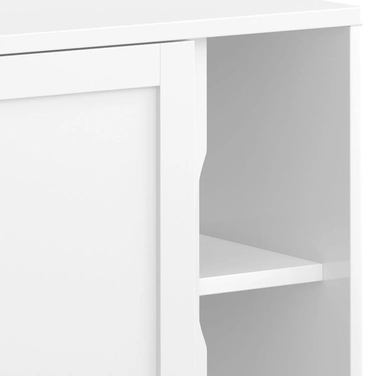 Harper Low Storage Cabinet | Handcrafted Rubberwood | Two Sliding Doors | Two Adjustable Shelves