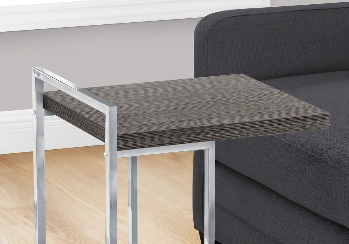 C-Shaped Accent Table | Sturdy Metal Base | Thick Rectangular Top | Portable And Lightweight