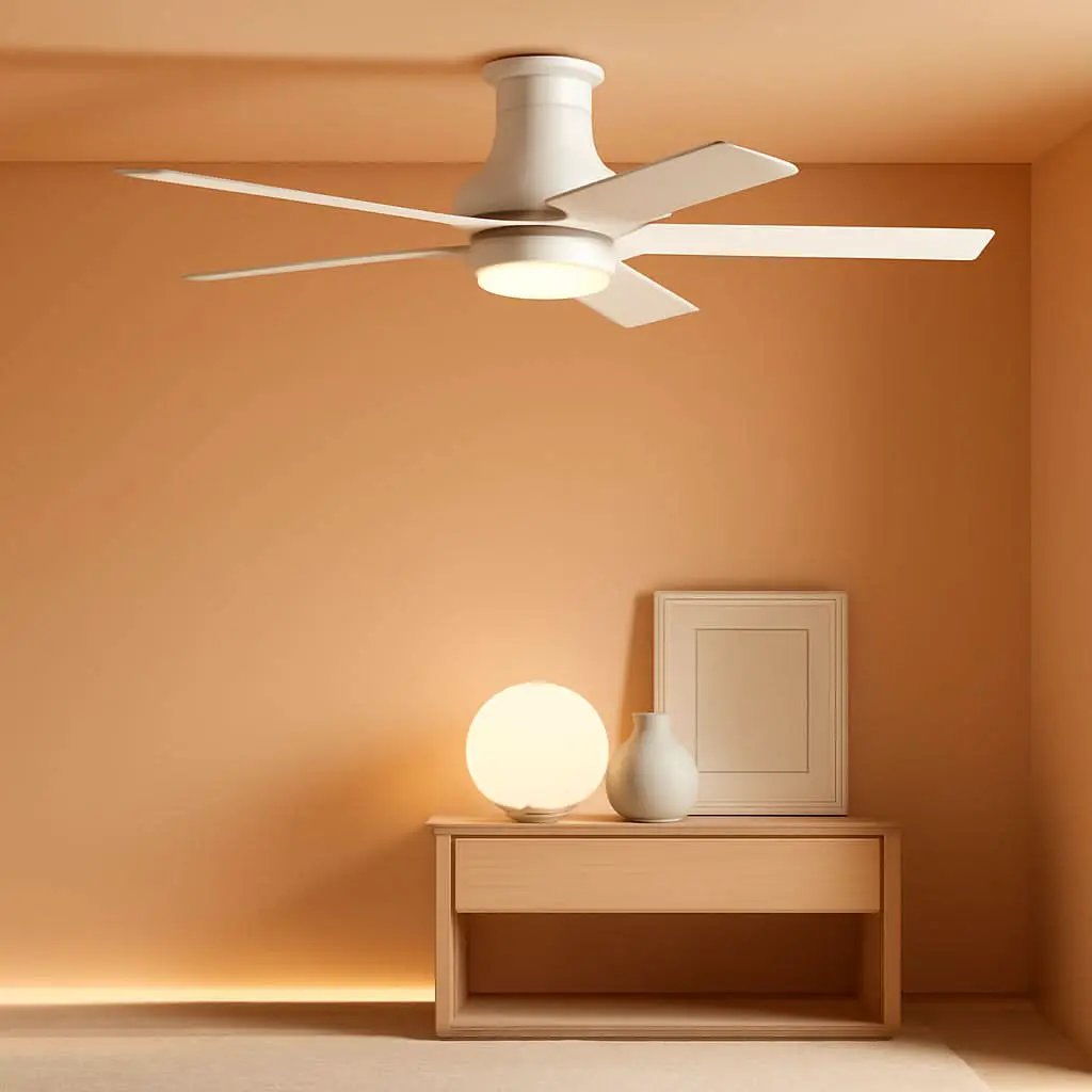 52 Inch White Ceiling Fan With Dimmable LED Lights from PriceLows™