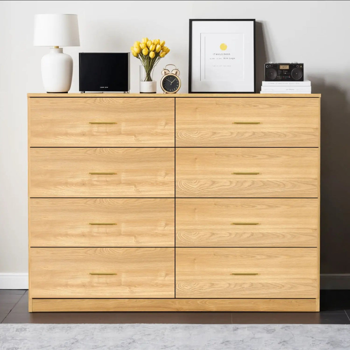 Modern Bedroom Dresser | Engineered Wood | Spacious Drawers