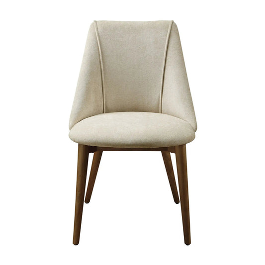 Willene Microfiber Side Chairs | Set Of 2 | Beige | Walnut Finish