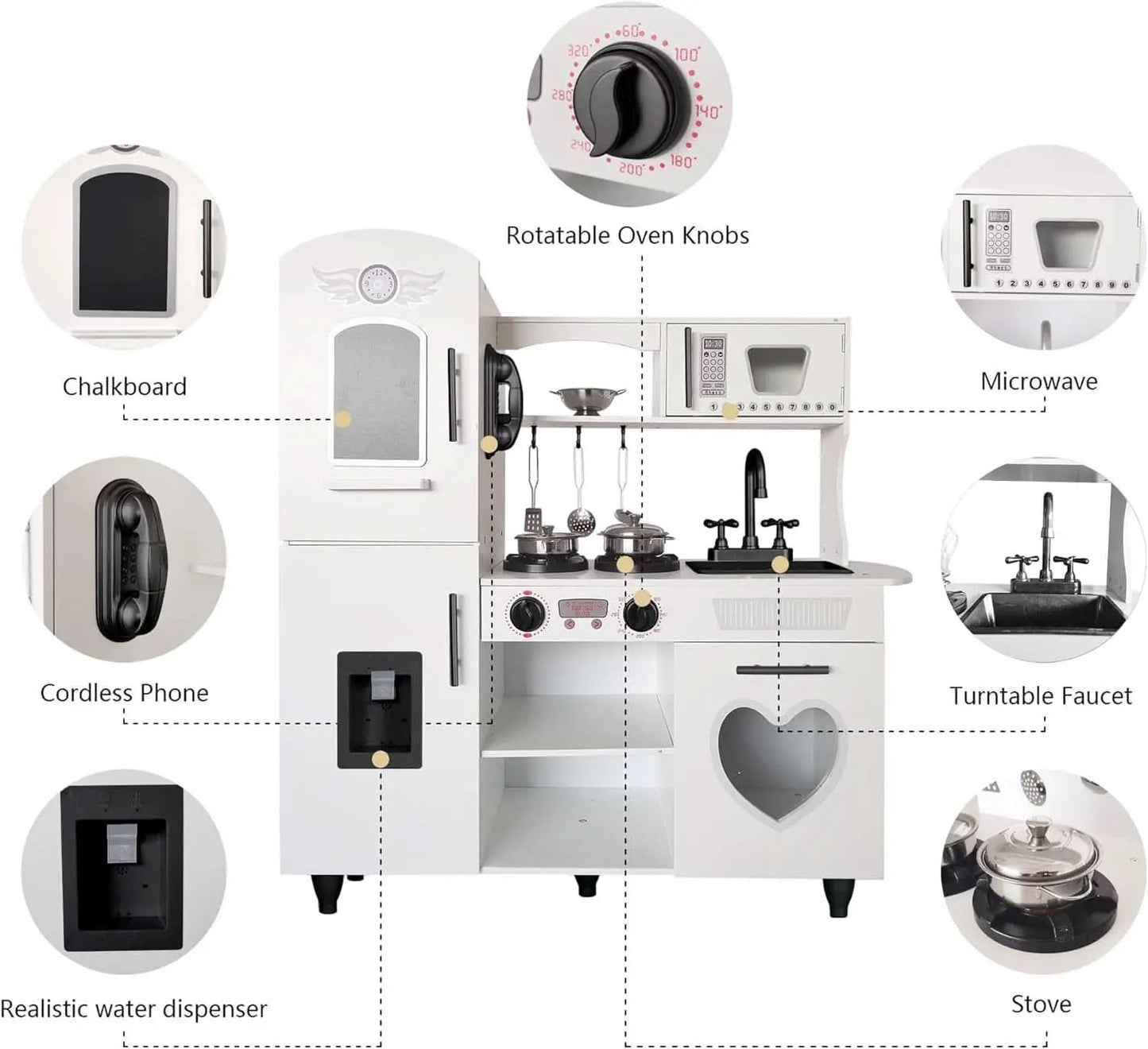 Wooden Kitchen Playset For Toddlers Featuring Lights from PriceLows™