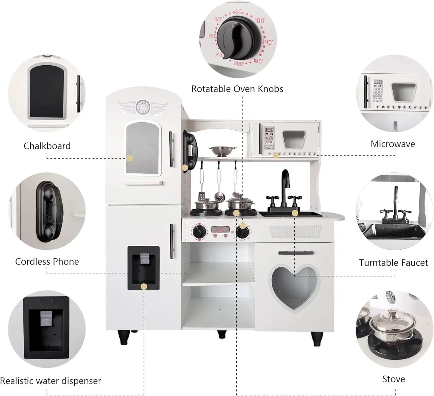 Wooden Kitchen Playset For Toddlers Featuring Lights from PriceLows™