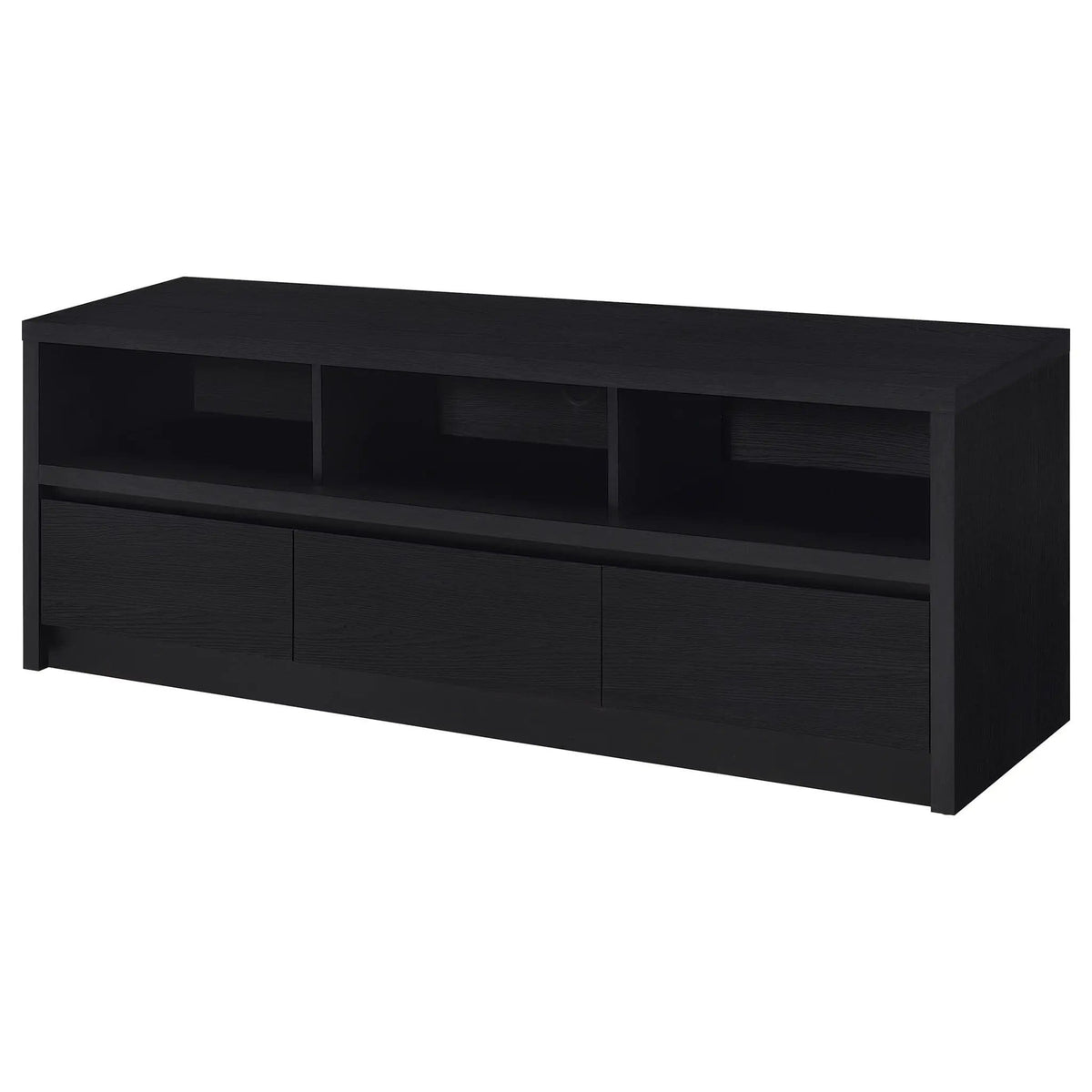 Rutland 59-inch 3-drawer TV Stand Media Console | 59 x 15.5 x 22 in | Engineered Wood & Veneer | Black