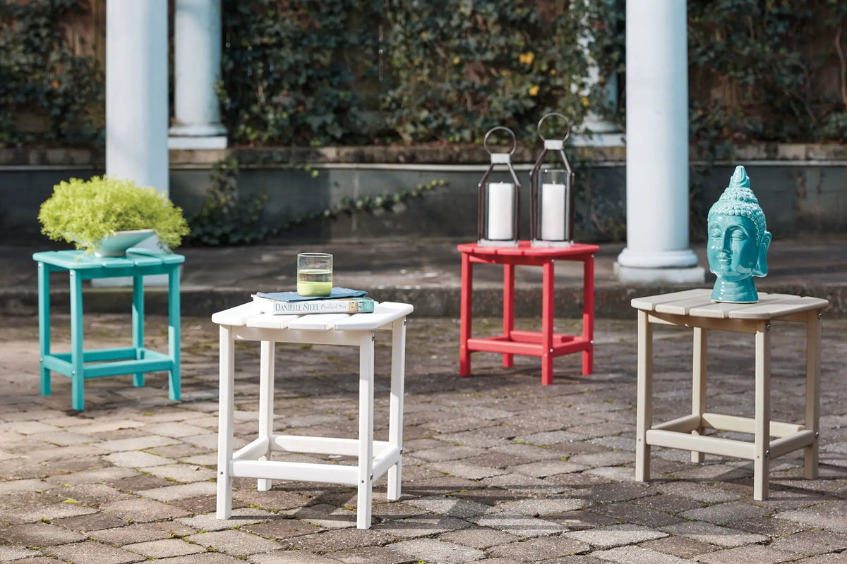 Sundown Treasure Outdoor End Table | MEGA-TUFF Polyethylene | Cottage Style | Weather Resistant