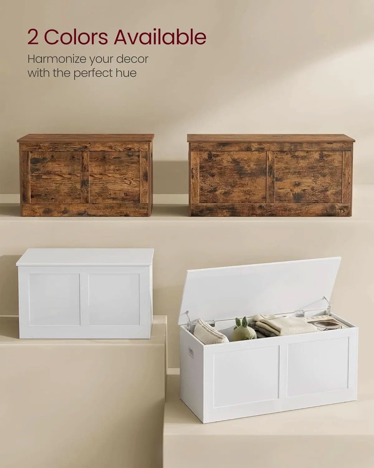 Cloud White Oversized Entryway Storage Bench Hinges from PriceLows™