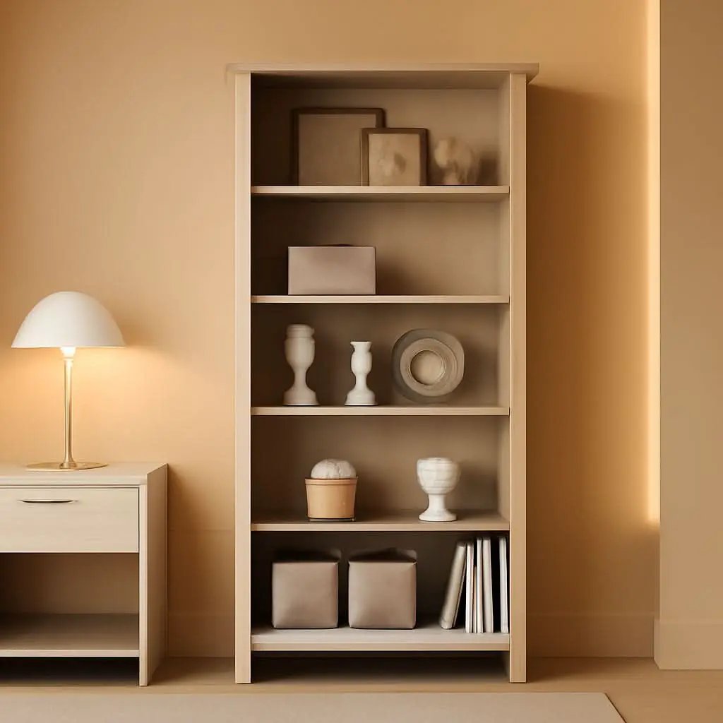 Antique White 5 Shelf Bookcase With Adjustable Shelves from PriceLows™