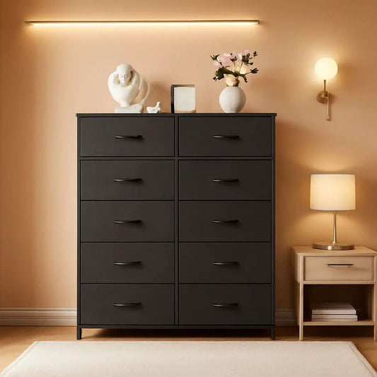 Charcoal Black 11 Drawer Storage Tower For Bedrooms from PriceLows™