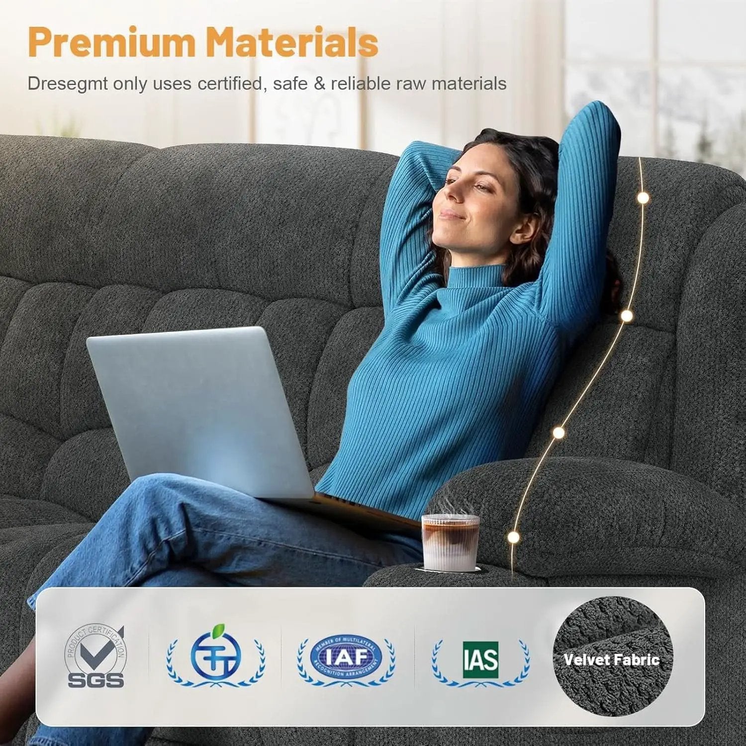 Gray Loveseat Recliner Sofa With Flip Middle Backrest from PriceLows™
