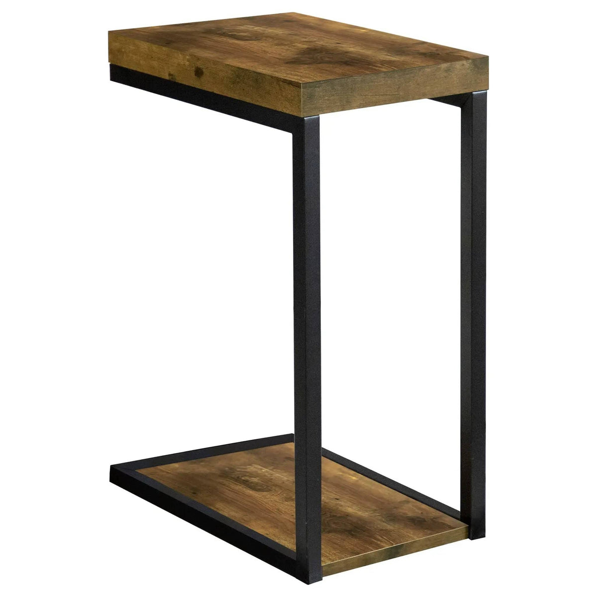 Beck Engineered Wood C-Shape Sofa Side Table Antique Nutmeg | 11.5 x 17.75 x 25.5 in | Engineered Wood & Steel | Living Room