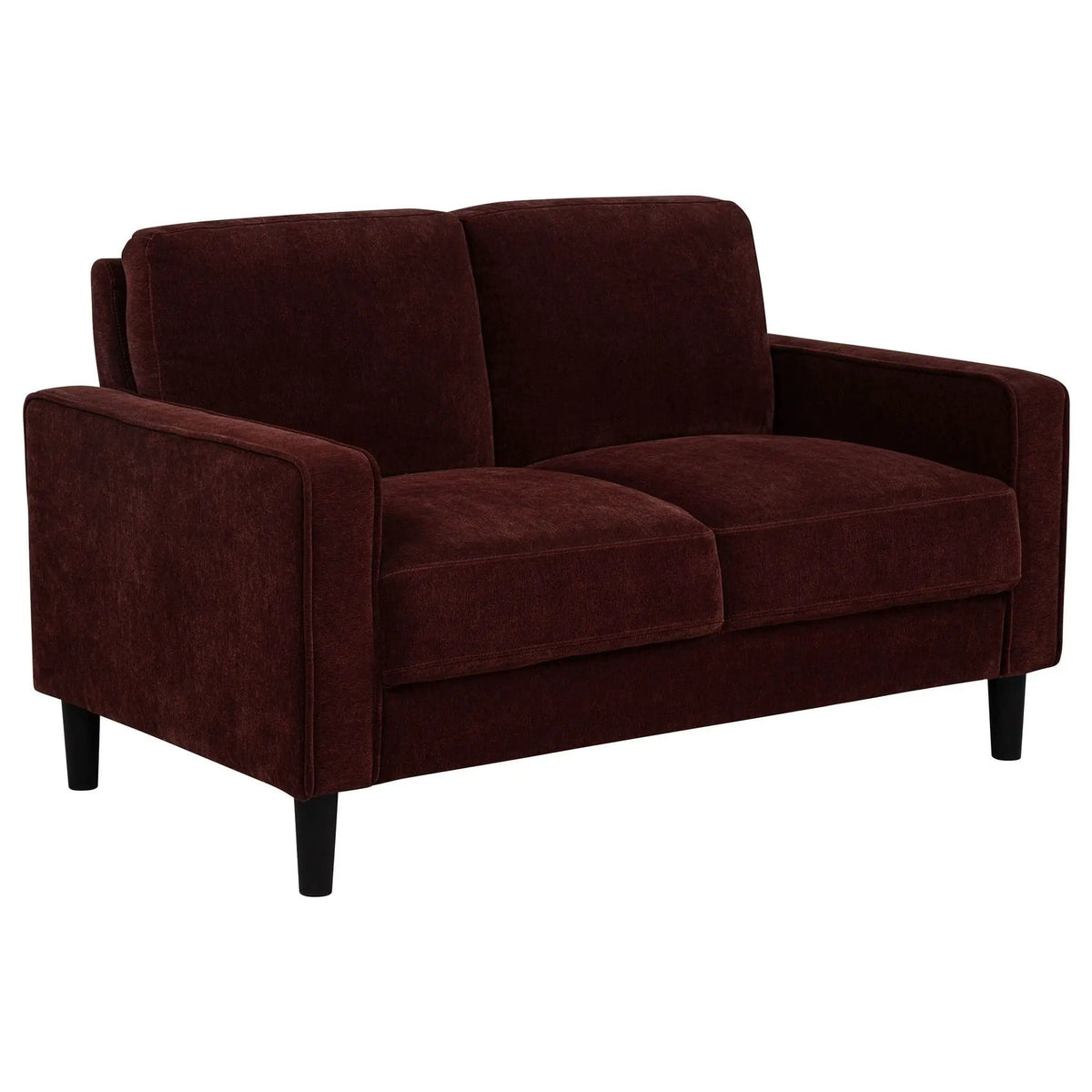 Ruth Fabric Upholstered Track Arm Loveseat Rust | 54.25 x 31.5 x 33.5 in | Fabric | Red