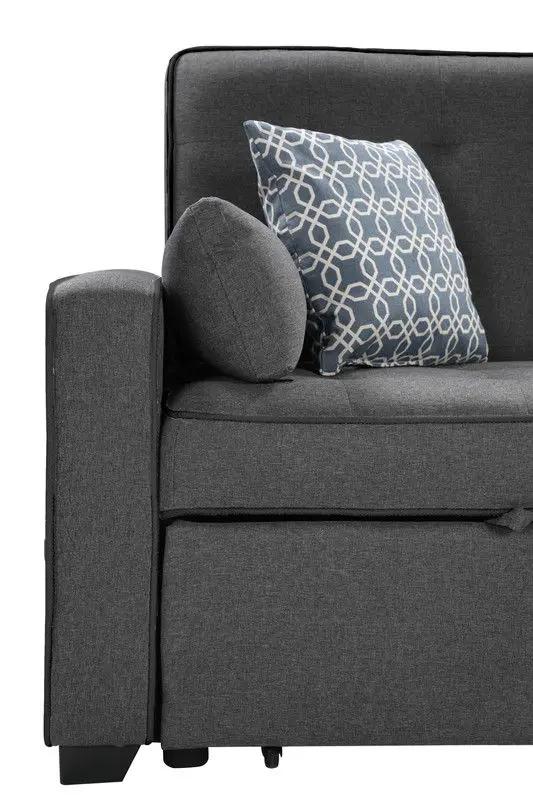 William Sleeper Sofa | 2 USB Charging Ports | 4 Accent Pillows | Gray