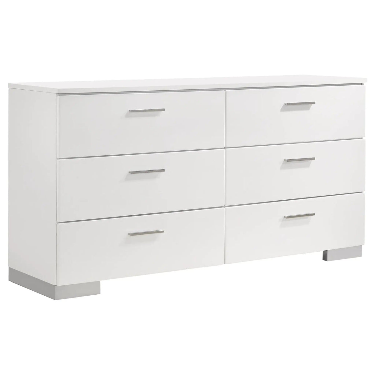 Felicity 5-piece Eastern King Bedroom Set White High Gloss | 5-Piece Set | Faux Leather | Bedroom