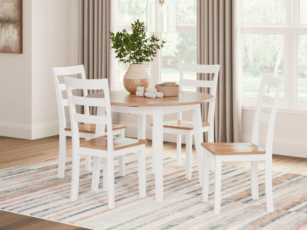 Gesthaven Round Drop Leaf Dining Table | 42 Inch Diameter | Casual Relaxed Style | Natural Wood Tone