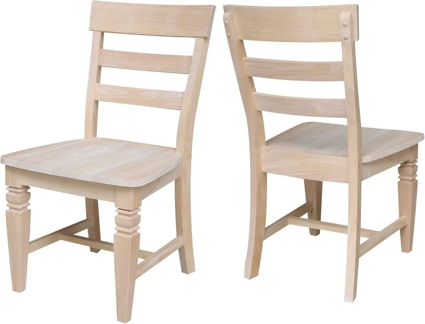 Two Java Dining Chairs Unfinished Parawood 225 Lb Capacity from PriceLows™