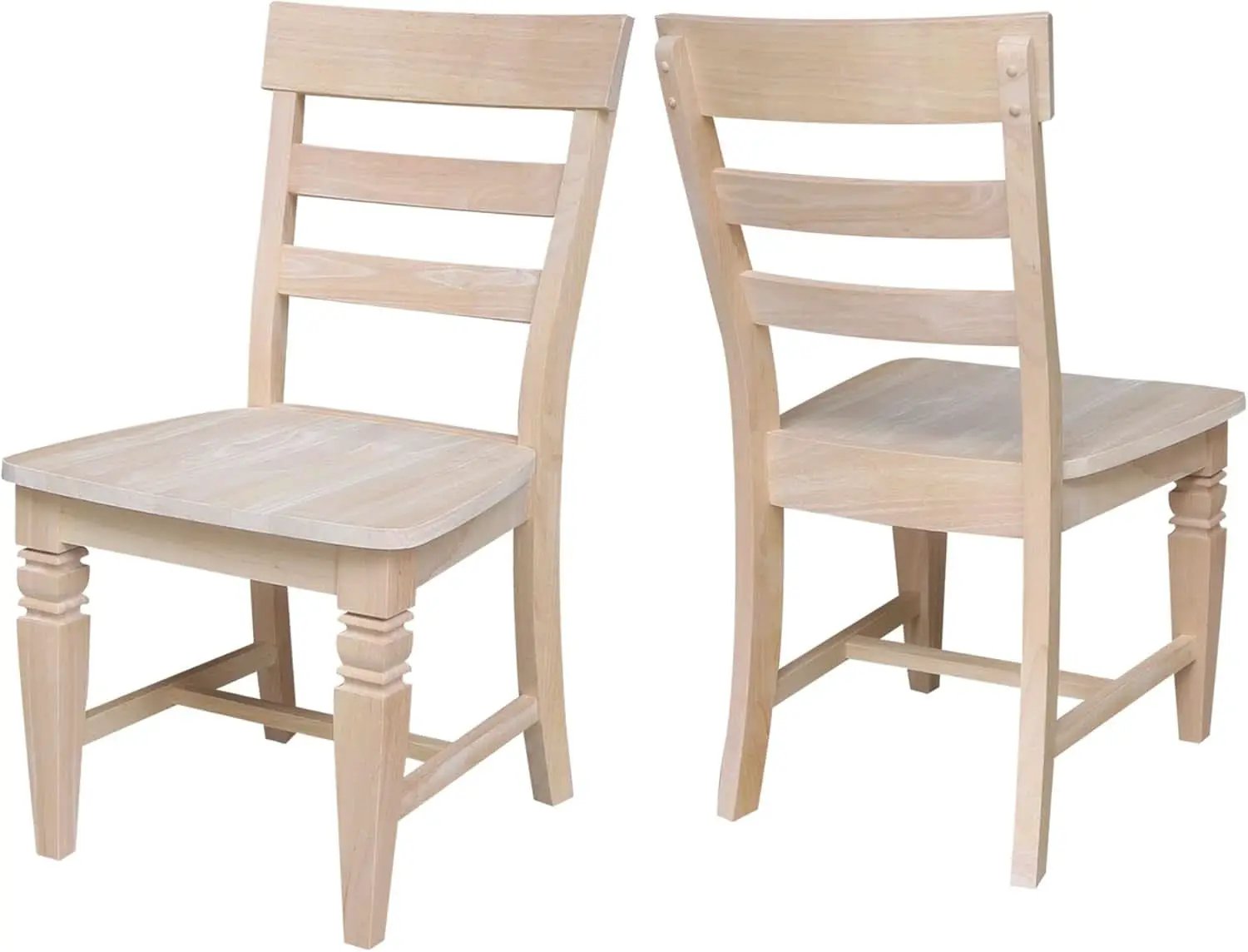 Two Java Dining Chairs Unfinished Parawood 225 Lb Capacity from PriceLows™