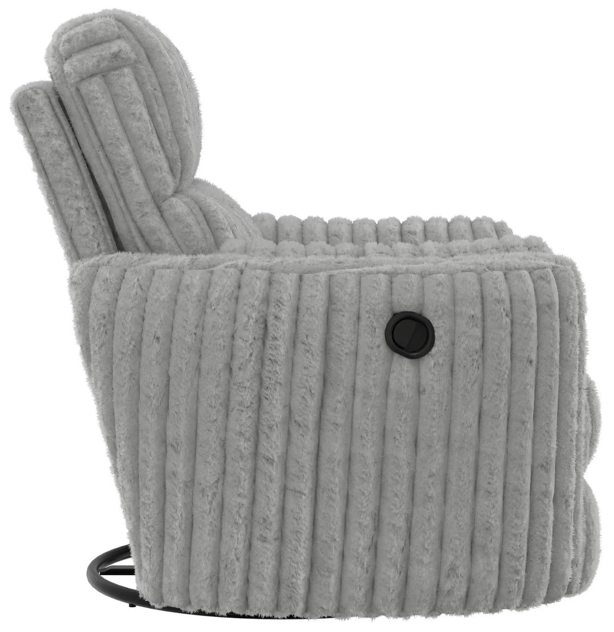 Daydream Swivel Glider Recliner | Unique Shape | Comfort Bolsters | Faux Fur