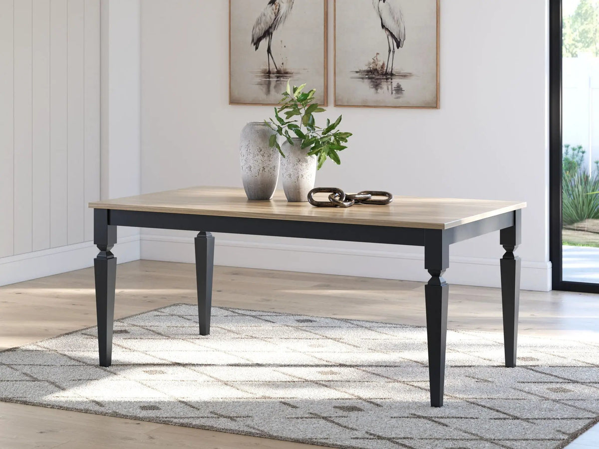 Brenkerton Rectangular Dining Table | Grayish Brown And Black | 72 Inch Width | Mango Wood