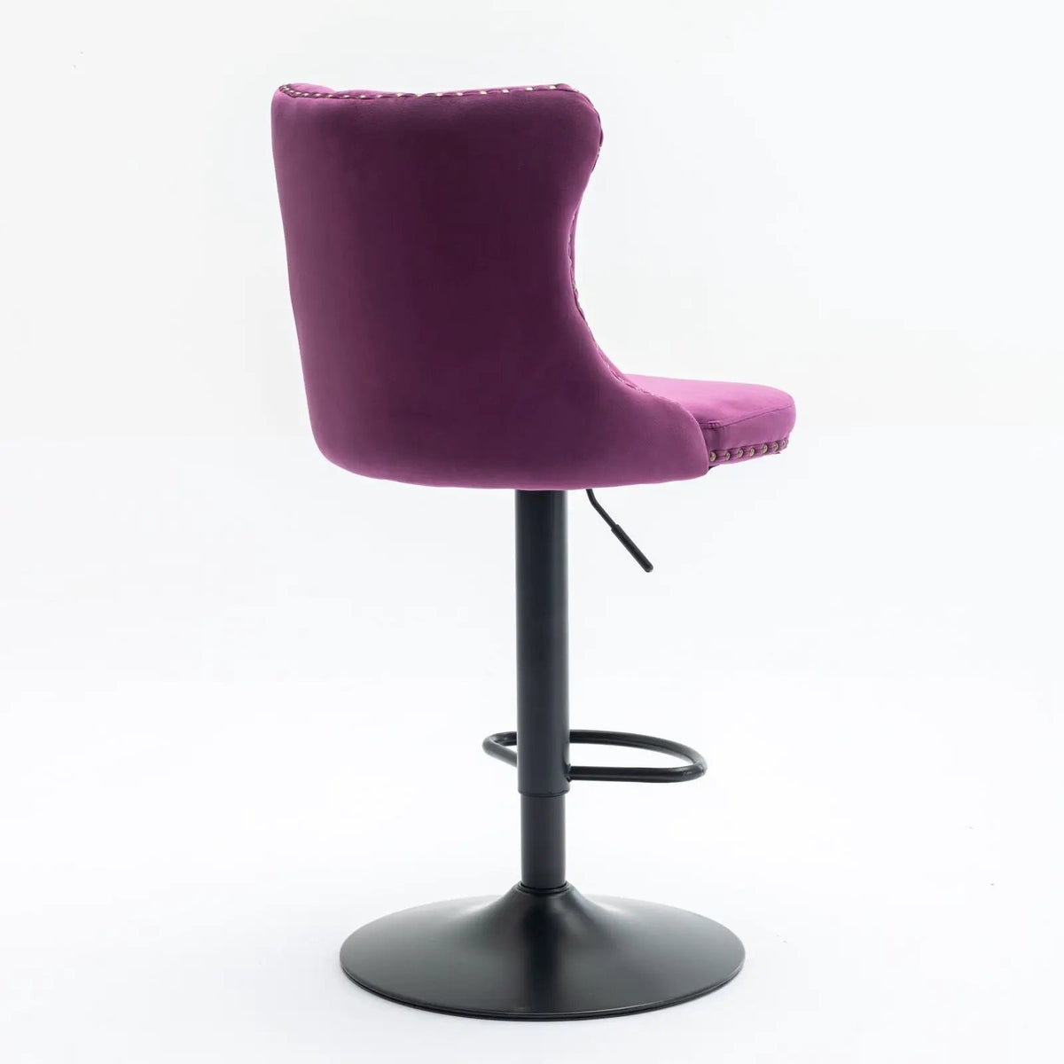 Swivel Barstools | Adjustable Height | Tufted Back With Nailheads | Set of 2